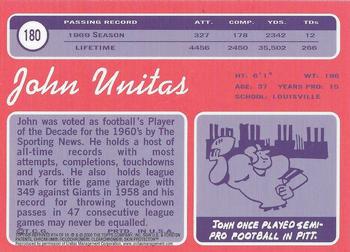 2000 Topps - Johnny Unitas Reprints Chrome #R14 Johnny Unitas Back