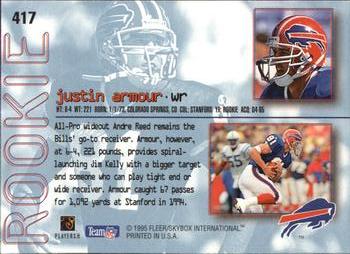 1995 Ultra #417 Justin Armour Back