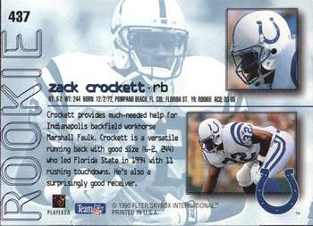 1995 Ultra #437 Zack Crockett Back