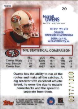 2000 Topps Gold Label - Premium #20 Terrell Owens Back