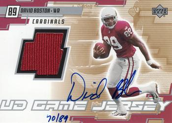 2000 Upper Deck - UD Game Jersey Autographed Silver #BO-A David Boston Front