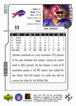 2000 Upper Deck MVP - Silver Script #20 Rob Johnson Back