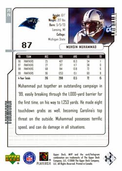 2000 Upper Deck MVP - Silver Script #23 Muhsin Muhammad Back