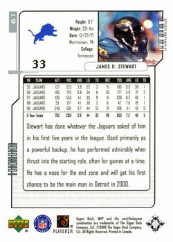 2000 Upper Deck MVP - Silver Script #61 James Stewart Back