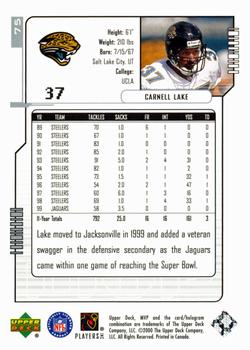 2000 Upper Deck MVP - Silver Script #75 Carnell Lake Back