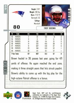 2000 Upper Deck MVP - Silver Script #99 Troy Brown Back