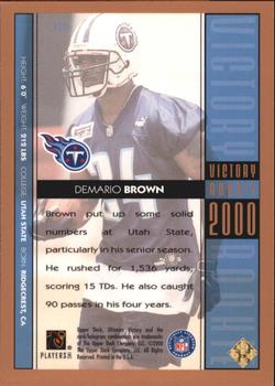 2000 Upper Deck Ultimate Victory - Parallel #110 Demario Brown Back