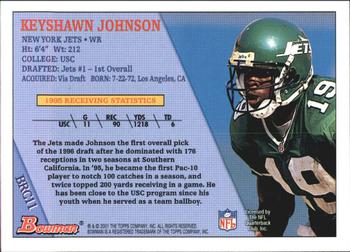 2001 Bowman - 1996 Rookies #BRC11 Keyshawn Johnson Back