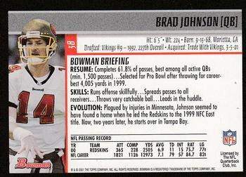 2001 Bowman - Gold #38 Brad Johnson Back