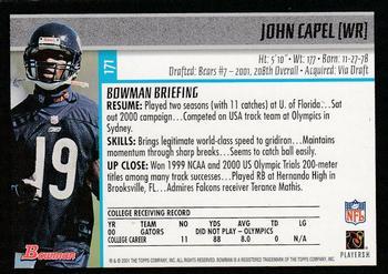 2001 Bowman - Gold #171 John Capel Back