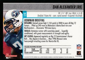 2001 Bowman - Gold #176 Dan Alexander Back