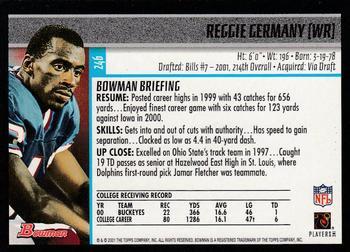 2001 Bowman - Gold #246 Reggie Germany Back