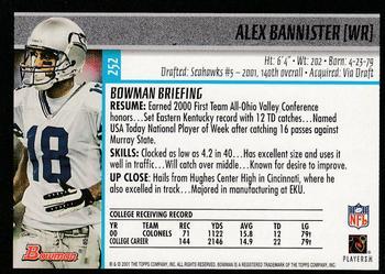 2001 Bowman - Gold #252 Alex Bannister Back