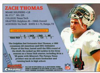 2001 Bowman Chrome - 1996 Rookies Refractor #BRC13 Zach Thomas Back