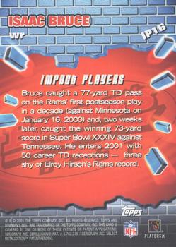 2001 Bowman's Best - Impact Players #IP16 Isaac Bruce Back