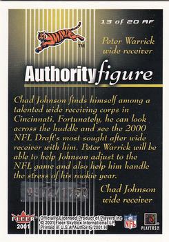 2001 Fleer Authority - Authority Figure #13 AF Chad Johnson / Peter Warrick Back