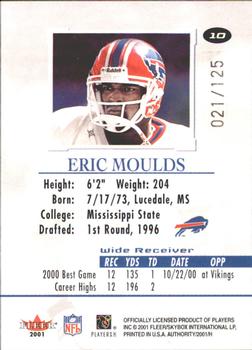 2001 Fleer Authority - Prominence SN125 #10 Eric Moulds Back