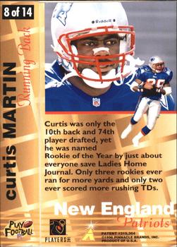 1996 Action Packed - 24kt Gold #8 Curtis Martin Back
