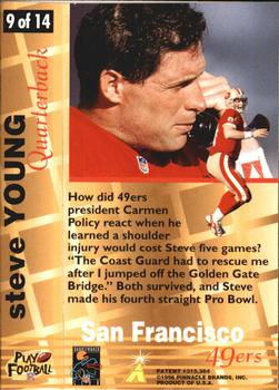 1996 Action Packed - 24kt Gold #9 Steve Young Back