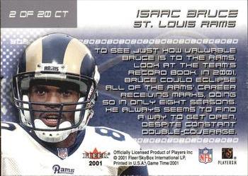 2001 Fleer Game Time - Crunch Time #2 CT Isaac Bruce Back