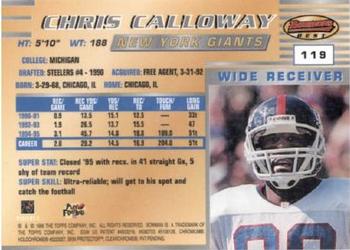 1996 Bowman's Best #119 Chris Calloway Back
