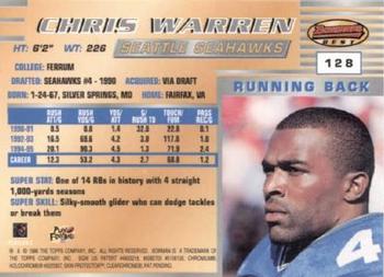 1996 Bowman's Best #128 Chris Warren Back