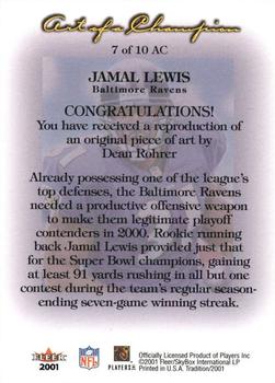 2001 Fleer Tradition - Art of a Champion #7 AC Jamal Lewis Back