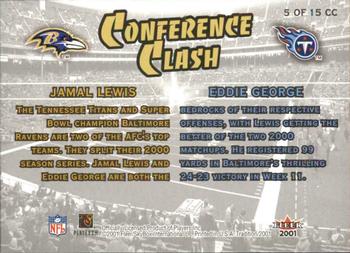 2001 Fleer Tradition - Conference Clash #5 CC Jamal Lewis / Eddie George Back