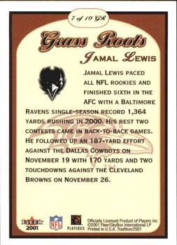 2001 Fleer Tradition - Grass Roots #7 GR Jamal Lewis Back