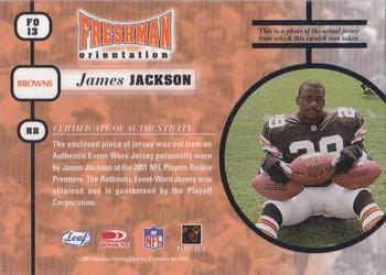 2001 Leaf Rookies & Stars - Freshman Orientation #FO13 James Jackson Back