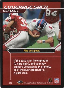 2001 NFL Showdown 1st Edition - Strategy #S12 Coverage Sack Front