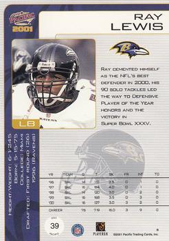 2001 Pacific - Hobby LTD #39 Ray Lewis Back
