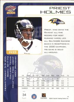 2001 Pacific - Premiere Date #34 Priest Holmes Back