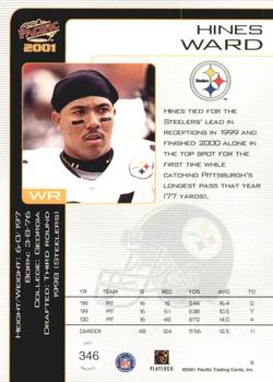 2001 Pacific - Premiere Date #346 Hines Ward Back