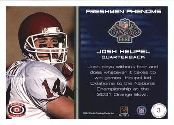 2001 Pacific Dynagon - Freshman Phenoms #3 Josh Heupel Back