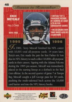1996 Collector's Choice #46 Eric Metcalf Back