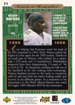 1996 Collector's Choice #71 Ricky Watters Back