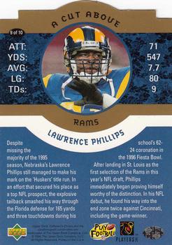 1996 Collector's Choice - A Cut Above #9 Lawrence Phillips Back
