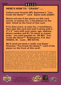 1996 Collector's Choice - You Crash the Game Silver #CG25 Curtis Martin Back