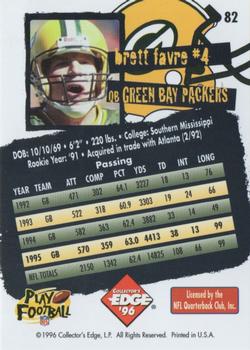 1996 Collector's Edge #82 Brett Favre Back