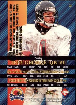 1996 Collector's Edge Advantage #23 Jeff George Back
