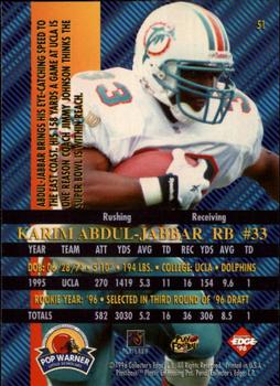 1996 Collector's Edge Advantage #51 Karim Abdul-Jabbar Back