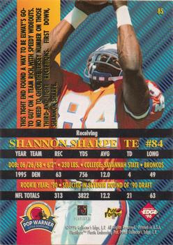 1996 Collector's Edge Advantage #85 Shannon Sharpe Back