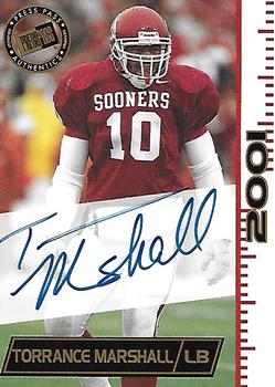 2001 Press Pass - Autographs #NNO Torrance Marshall Front