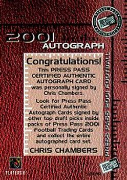 2001 Press Pass - Autographs #NNO Chris Chambers Back