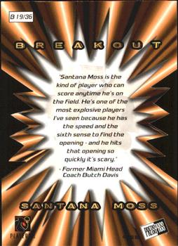 2001 Press Pass - Breakout #B19 Santana Moss Back