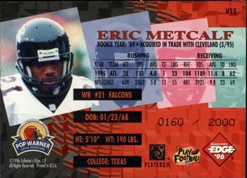 1996 Collector's Edge Advantage - Edge Video #V15 Eric Metcalf Back