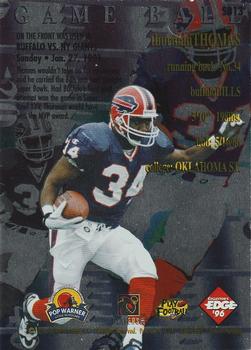 1996 Collector's Edge Advantage - Super Bowl Game Ball #SB13 Thurman Thomas Back