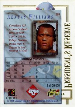1996 Collector's Edge President's Reserve #204 Aeneas Williams Back