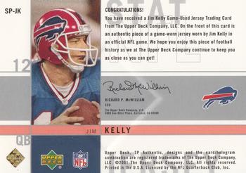 2001 SP Authentic - Stat Jerseys #SP-JK Jim Kelly Back